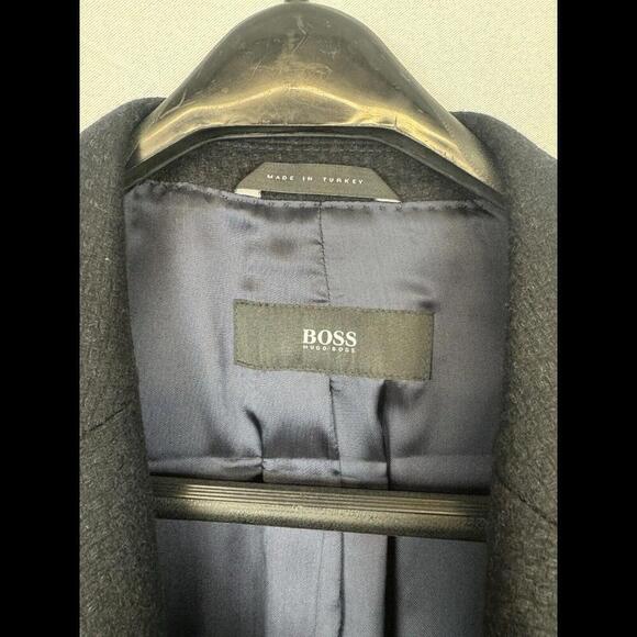 Hugo Boss Nadim4 Slim Fit Overcoat Navy Size 44 R US *Missing Bib - Picture 6 of 10